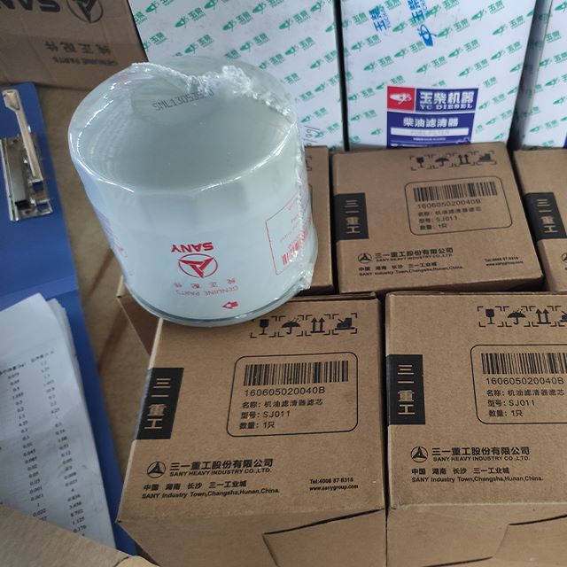 Engine primary Secondary hydraulic oil filter filtration cartridge for sany excavator parts storage companies