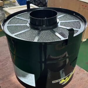 oil bath reservoir with sediment bowl collection sump tray air pre-cleaner upper intake screen cover